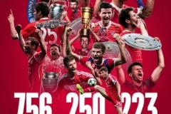 拜仁社交媒體致敬穆勒：756場250球223助，33座冠軍獎杯