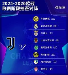 尤文歐冠賽程：首輪對陣多特，第三輪客場迎戰皇馬，末輪客場對陣摩納哥