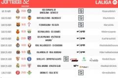 西甲第32輪時(shí)間安排：4月19日22:15 巴薩vs塞爾塔，4月21日3:00 皇馬vs畢巴