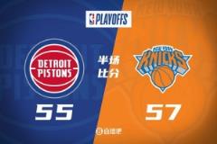 半場數(shù)據(jù)：阿努諾比19分 布倫森15中4 哈里斯22分 尼克斯57-55活塞