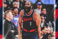 20分6板9助！快船官方贏球海報封面——哈登