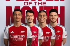 阿森納4月最佳球員候選：基維奧爾、馬丁內利、特羅薩德和賴斯