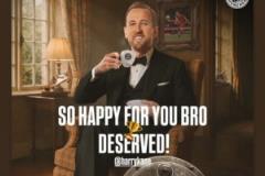 特爾曬凱恩奪冠海報：真為你感到高興，當之無愧！