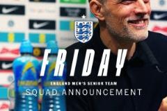 圖赫爾將周五公布新一期英格蘭國家隊名單