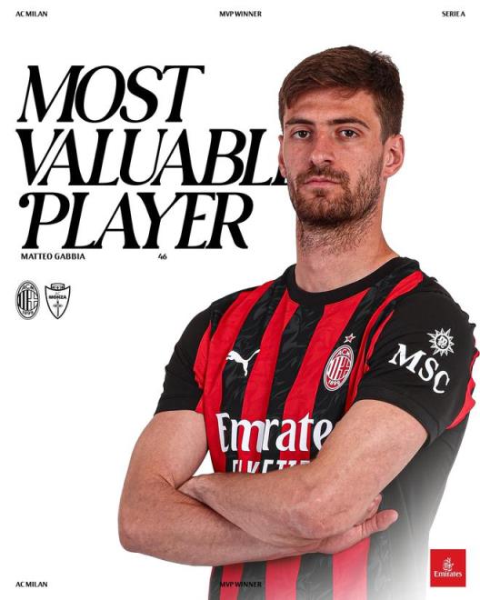 加比亞榮膺米蘭意甲收官戰(zhàn)最佳球員