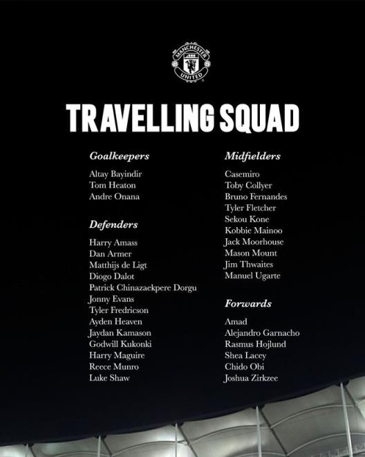 曼聯亞洲行大名單：布魯諾·費爾南德斯與加納喬領銜，利馬與約羅缺席